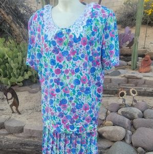 Vintage 80's 90's Plus Combinations Floral Set